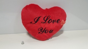 100 X BRAND NEW I LOVE YOU RED HEART SHAPED PILLOW