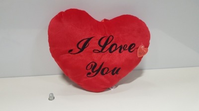 100 X BRAND NEW I LOVE YOU RED HEART SHAPED PILLOW