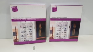15 X BRAND NEW HANGING JEWELLRY ORGANISER- 2 SIDED DESIGN WITH 72 POCKETS