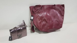 18 X BRAND NEW PRIMARK ATMOSPHERE PEWTER BAGS AND 19 X BRAND NEW PRIMARK ATMOSPHERE PURPLE HANDBAGS