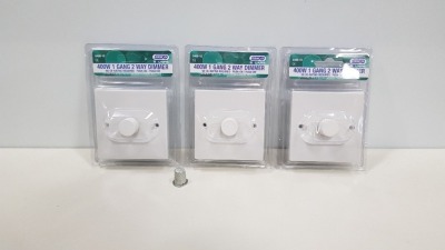 50 X BRAND NEW SELECTRIC 400W 1 GANG 2 WAY DIMMER NO DE- RATING REQUIRED PUSH ON/ PUSH OFF