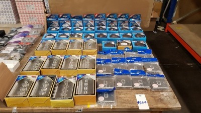 45 + PIECE ELECTRICAL LOT CONTAINING 24 X SELECTRIC DIMMERS, 20 AMP DC SWITCHES, PLATE SWITCHES, ROUND PIN SOCKETS AND TELEPHONE SOCKETS, 12 X OPULENCE DIMMERS AND 13 X DETA LIGHT SWITCHES