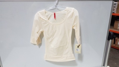 15 X BRAND NEW SPANX VANILLA MEDIUM ELBOW LENGTH SCOOP NECK SHIRTS (PICK LOOSE)