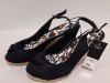 25 X BRAND NEW F&F WEDGE SHOES IN BLACK WITH LEOPARD PRINT IN VARIOUS SIZES (UK4,5,6 & 8)