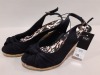 25 X BRAND NEW F&F WEDGE SHOES IN BLACK WITH LEOPARD PRINT IN VARIOUS SIZES (UK4,5,6 & 8)