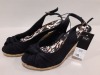 25 X BRAND NEW F&F WEDGE SHOES IN BLACK WITH LEOPARD PRINT IN VARIOUS SIZES (UK4,5,6 & 8)