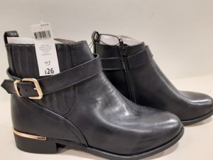 20 X BRAND NEW PEACOCKS BLACK CHELSEA BOOTS WITH GJUSSET PANEL SIZE UK 5