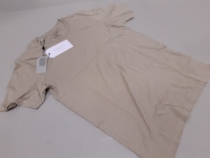20 X BRAND NEW TOPMAN THE PERFECT TEE BEIGE COLOURED SMALL T-SHIRTS - RRP £18.00pp