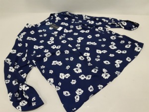 10 X BRAND NEW DOROTHY PERKINS BLUE FLORAL LADIES BLOUSE IN SIZE 12 / 14 AND 16 UK - RRP £25.00pp