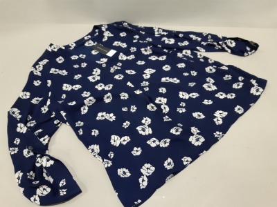 10 X BRAND NEW DOROTHY PERKINS BLUE FLORAL LADIES BLOUSE IN SIZE 12 / 14 AND 16 UK - RRP £25.00pp