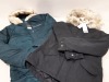 4 X BRAND NEW ONLY AND SONS BLACK JACKETS IN SIZE XL AND 2 X BRAND NEW TEAL COLOURED DOROTHY PERKINS COATS ALL HAVE FURR HOODS RRP - £55.00