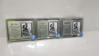 APPROX 300 X BRAND NEW PICTURE FRAMES IN 3 STYLES - DAUGHTER, MY SISTER AND NAN