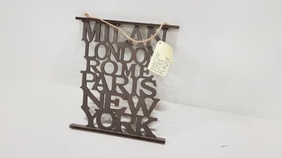 648 X BRAND NEW DIE CUT PLAQUES CITY BUCKET LIST ON A PALLET