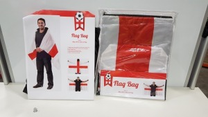 120 X BRAND NEW 2 IN 1 ENGLAND FLAG BAGS WITH FOLD OUT FLAG IN 6 BOXES