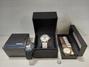 6 X BOXED TIMEX WATCHES, 1 X BOXED GUESS WATCH AND 1 X BOXED CASIO WATCH