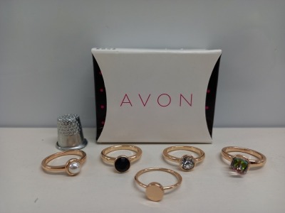 224 X BRAND NEW AVON LORA STACKABLE RING SET - 5 X RINGS SIZE 8