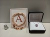 50 + AVON JADA DIAMONDESQUE NECKLACE AND 30 + AVON MELANEE INITIAL WRAP BRACELET - A IN A TRAY (NOT INCLUDED)