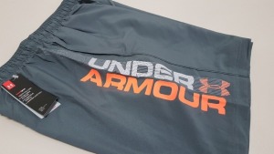 15 X BRAND NEW BAGGED UNDER ARMOUR BLACK WOVEN GRAPH SHORTS IN SIZE XXL TOTAL RRP £299.85