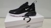 3 X BRAND NEW BOXED BLACK NIKE AIR MAX 270 TRAINERS - IN SIZE UK 5.5 TOTAL RRP £390.00 (PICK LOOSE)