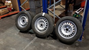 3 X VEHICLE WHEELS IE. 1 X CONTIVAN CONTACT 200 WHEEL AND 2 X CONTINENTAL WHEELS