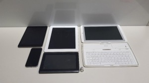 1 X 16GB IPAD, 1 X 10" ARCHOS TABLET + KEYBOARD, 1 X IPAD MINI, 1 X 7" TABLET AND 1 X APPLE IPHONE ALL FOR SPARES