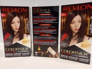 48 X BRAND NEW REVLON COLORSILK ALL IN ONE BUTTERCREAM BROWN BLACK HAIR COLOUR IN 4 BOXES