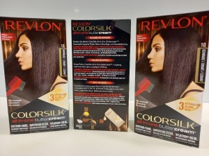 48 X BRAND NEW REVLON COLORSILK ALL IN ONE BUTTERCREAM VIOLET BLACK HAIR COLOUR IN 4 BOXES