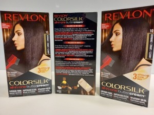 48 X BRAND NEW REVLON COLORSILK ALL IN ONE BUTTERCREAM VIOLET BLACK HAIR COLOUR IN 4 BOXES