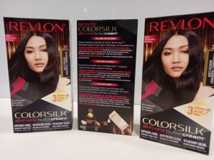 48 X BRAND NEW REVLON COLORSILK ALL IN ONE BUTTERCREAM BLUE BLACK HAIR COLOUR IN 4 BOXES