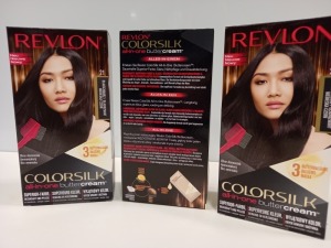 48 X BRAND NEW REVLON COLORSILK ALL IN ONE BUTTERCREAM BLUE BLACK HAIR COLOUR IN 4 BOXES