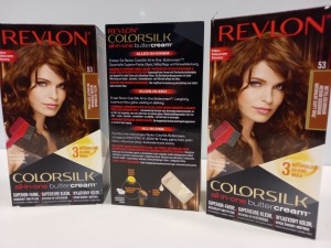 48 X BRAND NEW REVLON COLORSILK ALL IN ONE BUTTERCREAM MEDIUM GOLDEN BROWN HAIR COLOUR IN 4 BOXES