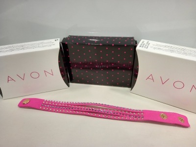 132 X BRAND NEW AVON RENETA MULTILAYER WRAP BRACELET - HOT PINK