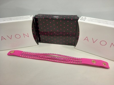 132 X BRAND NEW AVON RENETA MULTILAYER WRAP BRACELET - HOT PINK