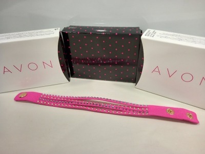 132 X BRAND NEW AVON RENETA MULTILAYER WRAP BRACELET - HOT PINK