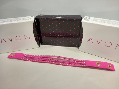 132 X BRAND NEW AVON RENETA MULTILAYER WRAP BRACELET - HOT PINK