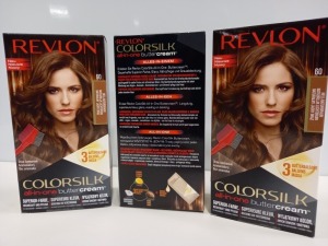 48 X BRAND NEW REVLON COLORSILK ALL IN ONE BUTTERCREAM LIGHT NATURAL BROWN HAIR COLOUR IN 4 BOXES