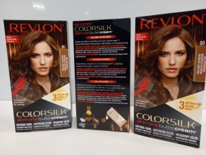 48 X BRAND NEW REVLON COLORSILK ALL IN ONE BUTTERCREAM LIGHT NATURAL BROWN HAIR COLOUR IN 4 BOXES