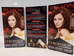 48 X BRAND NEW REVLON COLORSILK ALL IN ONE BUTTERCREAM MEDIUM NATURAL BROWN HAIR COLOUR IN 4 BOXES