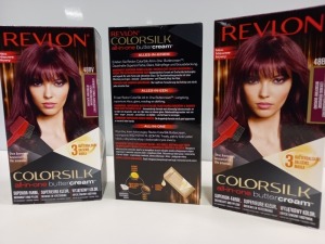 48 X BRAND NEW REVLON COLORSILK ALL IN ONE BUTTERCREAM BURGUNDY HAIR COLOUR IN 4 BOXES