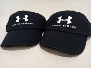 15 X BRAND NEW BAGGED UNDER ARMOUR BLACK CAPS - WOMEN'S - (PICK LOOSE) RRP £17.99 EACH - TOTAL £269.85