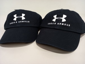 15 X BRAND NEW BAGGED UNDER ARMOUR BLACK CAPS - WOMEN'S - (PICK LOOSE) RRP £17.99 EACH - TOTAL £269.85