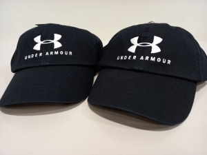 15 X BRAND NEW BAGGED UNDER ARMOUR BLACK CAPS - WOMEN'S - (PICK LOOSE) RRP £17.99 EACH - TOTAL £269.85