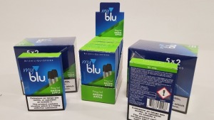 240 X PACK OF 2 -1.5ML MY BLU LIQUIDPODS (9mg/ml) GREEN APPLE FLAVOURED - IN 4 BOXES