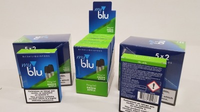 240 X PACK OF 2 -1.5ML MY BLU LIQUIDPODS (9mg/ml) GREEN APPLE FLAVOURED - IN 4 BOXES