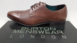 10 X PAIRS OF SHOES IE - 5 X BRAND NEW BURTON MENSWEAR BROWN LEATHER FORMAL SHOES UK SIZE 9 AND 5 X BRAND NEW BURTON MENSWEAR BROWN LEATHER FORMAL SHOES UK SIZE 10