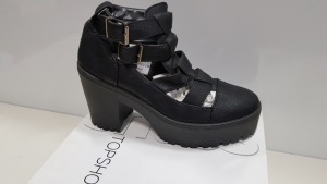 8 X BRAND NEW TOPSHOP ARCADE BLACK SHOES UK SIZE 9 RRP £45.00