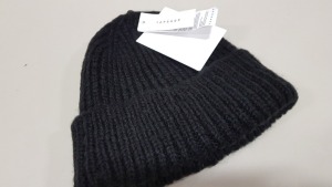 29 X BRAND NEW TOPSHOP BLACK SCANDI BEANIES SIZE ONE