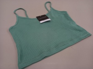 52 X BRAND NEW TOPSHOP GREEN CROP TOP UK SIZE 6 TOTAL RRP £312.00 (PICK LOOSE)