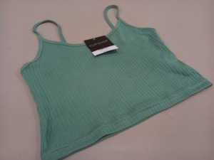 52 X BRAND NEW TOPSHOP GREEN CROP TOP UK SIZE 6 TOTAL RRP £312.00 (PICK LOOSE)