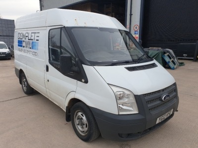 WHITE FORD TRANSIT 100 T280 FWD. ( DIESEL ) Reg : YG12 HFO, Mileage : 98065 Details: WITH 1 KEY NO MOT WITH LOG BOOK AIR CONDITIONING FIRST REGISTERED 13/04/2012 2198CC